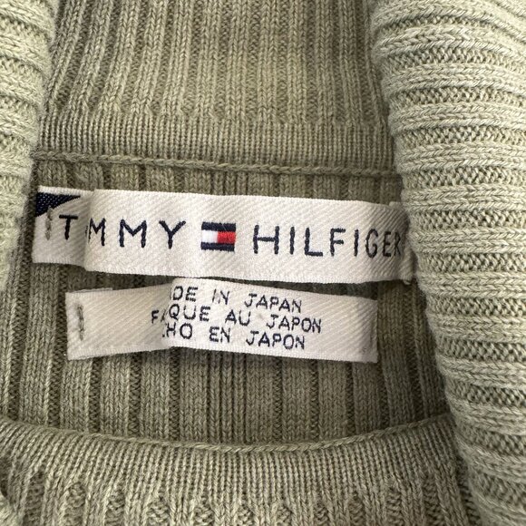 Tommy Hilfiger Sweater Women's Large Green Turtleneck Knit Long Sleeve Sweater - Picture 7 of 10